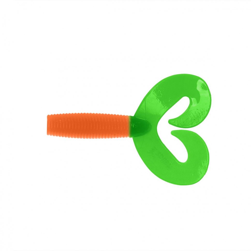 Твистер Helios Credo Double Tail 3,54"/9 см, цвет Orange & Green 5 шт HS-28-025 , 